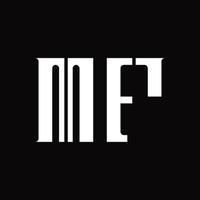 mf-Logo-Monogramm mit Designvorlage für mittlere Scheiben vektor