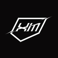 xm-Logo-Monogrammbuchstabe mit Schild- und Slice-Design vektor