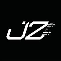 jz logotyp monogram abstrakt hastighet teknologi design mall vektor