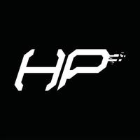 Designvorlage für HP-Logo-Monogramm mit abstrakter Geschwindigkeitstechnologie vektor