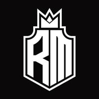 rm logotyp monogram design mall vektor