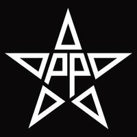 pp-Logo-Monogramm mit sternförmiger Designvorlage vektor