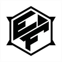 ef-Logo-Monogramm-Designvorlage vektor