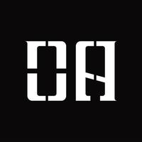 oa-Logo-Monogramm mit Designvorlage für mittlere Scheiben vektor