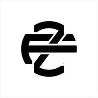zf logotyp monogram design mall vektor