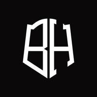 bh logotyp monogram med skydda form band design mall vektor