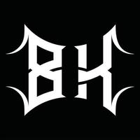 bk-Logo-Monogramm mit abstrakter Form-Design-Vorlage vektor