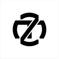 zm logotyp monogram design mall vektor