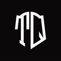 tq logotyp monogram med skydda form band design mall vektor
