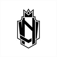 nv-Logo-Monogramm-Designvorlage vektor