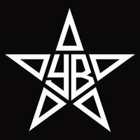 yb logotyp monogram med stjärna form design mall vektor