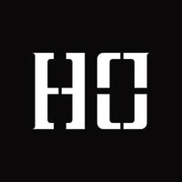 Ho-Logo-Monogramm mit Designvorlage für mittlere Scheiben vektor