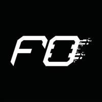 FO-Logo-Monogramm abstrakte Geschwindigkeitstechnologie-Designvorlage vektor