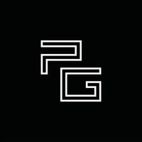 pg-Logo-Monogramm mit Linienstil-Designvorlage vektor