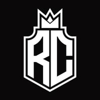 rc logotyp monogram design mall vektor