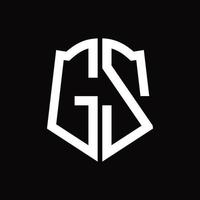 gz-Logo-Monogramm mit Band-Design-Vorlage in Schildform vektor