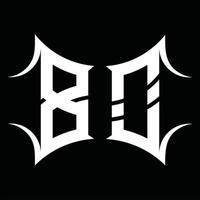 bo-Logo-Monogramm mit abstrakter Form-Design-Vorlage vektor