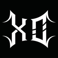 Xo-Logo-Monogramm mit abstrakter Form-Design-Vorlage vektor