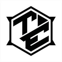 te-Logo-Monogramm-Design-Vorlage vektor