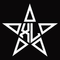 xl logotyp monogram med stjärna form design mall vektor
