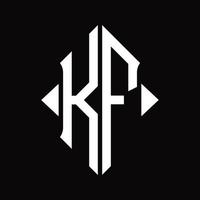K F logotyp monogram med skydda form isolerat design mall vektor