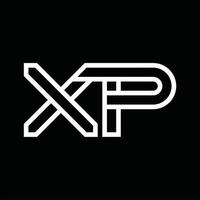 xp-Logo-Monogramm mit negativem Raum im Linienstil vektor