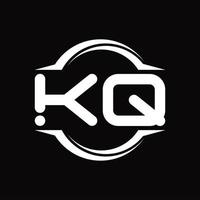 kq logotyp monogram med cirkel avrundad skiva form design mall vektor