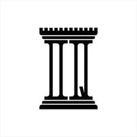 dq-Logo-Monogramm mit Designvorlage in Säulenform vektor