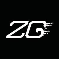 zg-Logo-Monogramm abstrakte Geschwindigkeitstechnologie-Designvorlage vektor