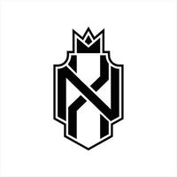 xn logotyp monogram design mall vektor