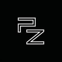 pz-Logo-Monogramm mit Linienstil-Designvorlage vektor