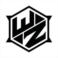 wz logotyp monogram design mall vektor