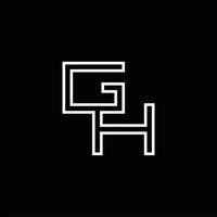 gh logotyp monogram med linje stil design mall vektor