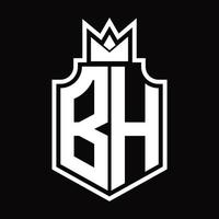 bh-Logo-Monogramm-Design-Vorlage vektor