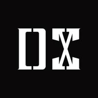 dx logotyp monogram med mitten skiva design mall vektor