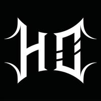 Ho-Logo-Monogramm mit abstrakter Form-Design-Vorlage vektor
