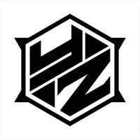 yz-Logo-Monogramm-Designvorlage vektor