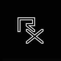 rx-Logo-Monogramm mit Linienstil-Designvorlage vektor