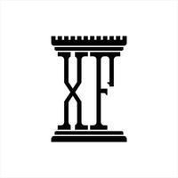 xf-Logo-Monogramm mit Designvorlage in Säulenform vektor