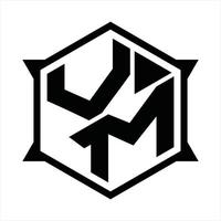vm logotyp monogram design mall vektor
