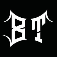 bt-Logo-Monogramm mit abstrakter Form-Design-Vorlage vektor