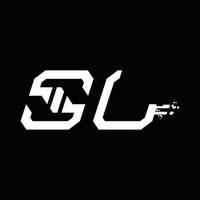 sl-Logo-Monogramm abstrakte Geschwindigkeitstechnologie-Designvorlage vektor