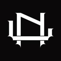 ln-Logo-Monogramm mit überlappender Vintage-Designvorlage im verknüpften Stil vektor
