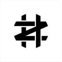 hz logotyp monogram design mall vektor