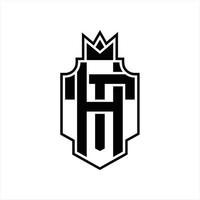 ht-Logo-Monogramm-Designvorlage vektor