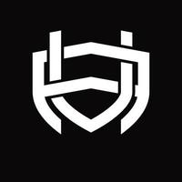 UA-Logo-Monogramm-Vintage-Design-Vorlage vektor