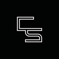 cs-Logo-Monogramm mit Linienstil-Designvorlage vektor