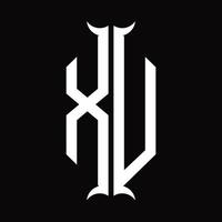 xu logotyp monogram med horn form design mall vektor