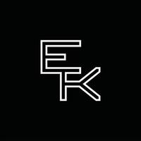 ek-Logo-Monogramm mit Linienstil-Designvorlage vektor