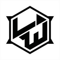 lw logotyp monogram design mall vektor